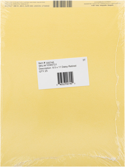 50 Pack - Bazzill Cardstock 8.5"X11"-Daisy/Burlap - BAZL-D8-425
