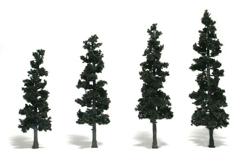 Woodland Scenics 4"-6" Pine Trees 4/Pkg-Conifer Green - 5A003JBH-1HDMK