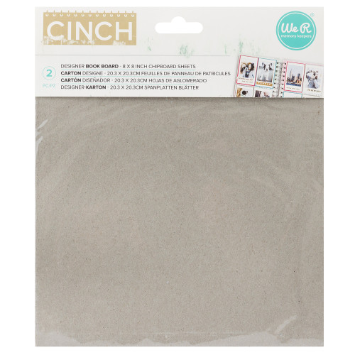 4 Pack - We R Cinch Book Board 8"X8" 2/Pkg-Gray Chipboard - 61245 - 633356612452