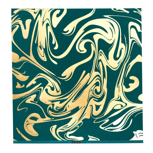12 Pack - Bazzill Foiled Pattern Cardstock 12"X12"-Marble W/Gold, Jaw Breaker - FOIL12X-687 - 846523006873