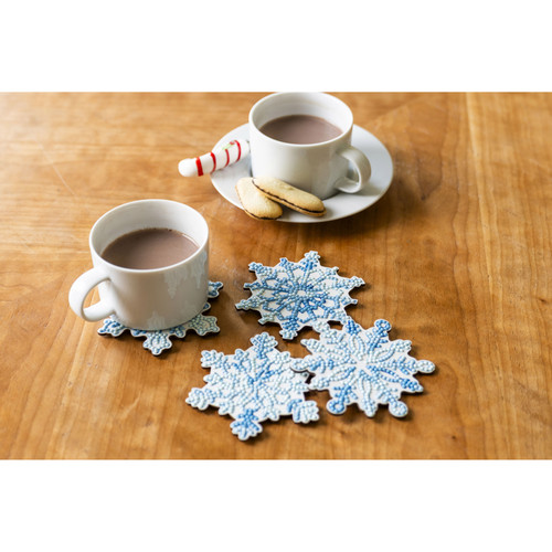 Diamond Dotz Diamond Art Coaster Kit 3.9"X3.9"-Snowflakes - 5A003JCX-1HDNQ