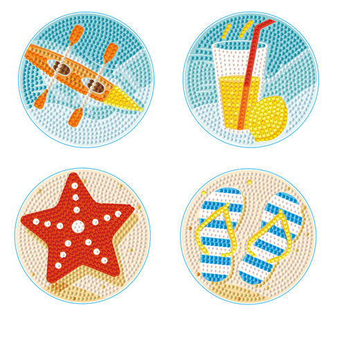 Diamond Dotz Diamond Art Coaster Kit 3.9"X3.9"-Vacation - 5A003JCR-1HDNH