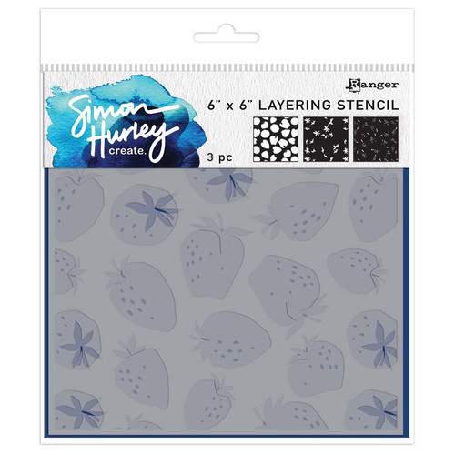 Simon Hurley create. Stencil 6"X6"-Very Berry - 5A003H69-1HC9S - 789541088820