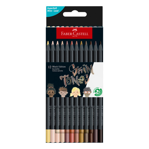 Faber-Castell Black Edition Color Pencils 12/Pkg-12 ct. Skin Tones - 5A003JDP-1GKZ1 - 4005401164142