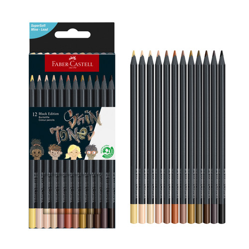 Faber-Castell Black Edition Color Pencils 12/Pkg-12 ct. Skin Tones - 5A003JDP-1GKZ1
