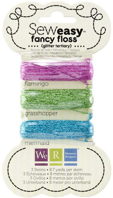 3 Pack - We R Sew Easy Glitter Floss 8.7yd 3/Pkg-Tertiary - SEFFG-71152 - 633356711520