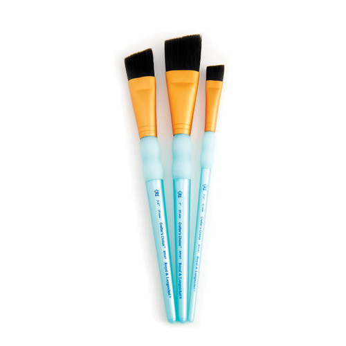 Crafter's Choice Black Taklon Brush Set 3/Pkg-Angular - 5A003J51-1HDCT
