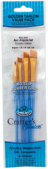 Crafter's Choice Golden Taklon Brush Set 4/Pkg-Angular - 5A003J53-1HDCV - 090672304087