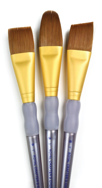 Crafter's Choice Brown Taklon Brush Set 3/Pkg-Large - 5A003J5M-1HDCW - 090672061607