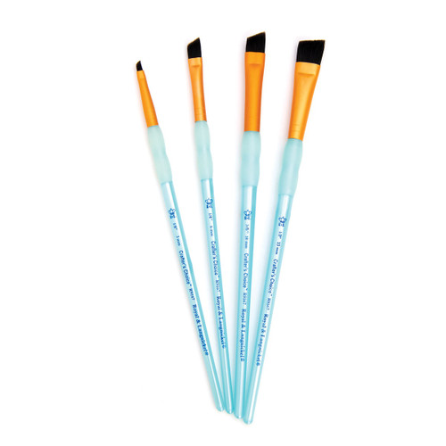 Crafter's Choice Black Taklon Brush Set 4/Pkg-Angular - 5A003J4Z-1HDD6