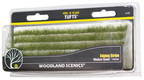 Woodland Scenics Edging Strips 4/Pkg-Medium Green - 5A003JCF-1HDLC - 724771007814