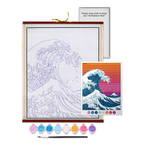Faber-Castell Paper Scroll Painting Kit-The Great Wave - 5A003H0Q-1HC6H