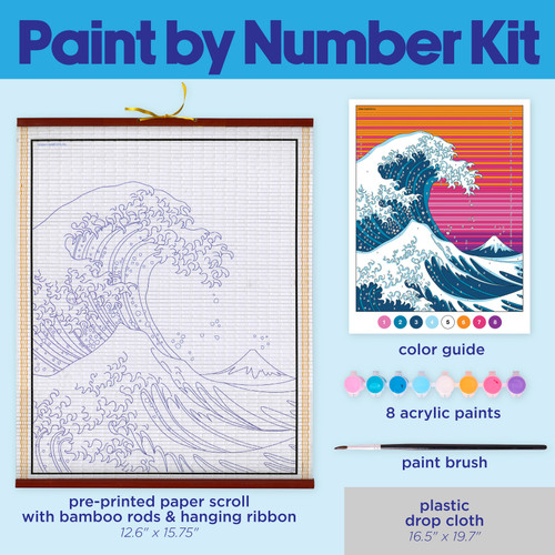 Faber-Castell Paper Scroll Painting Kit-The Great Wave - 5A003H0Q-1HC6H