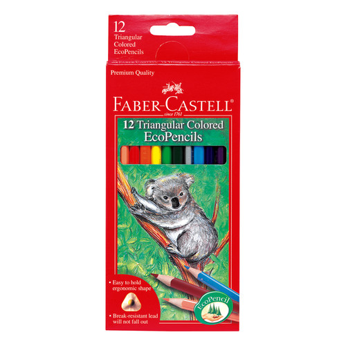 Faber-Castell Colored EcoPencils 12/Pkg-Triangular - 5A003H0K-1HC5V - 092633702963