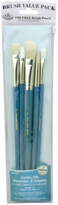 Value Pack Brush Sets-Camel/Bristle White Taklon 6/Pkg - 5A004029-189 - 090672226044