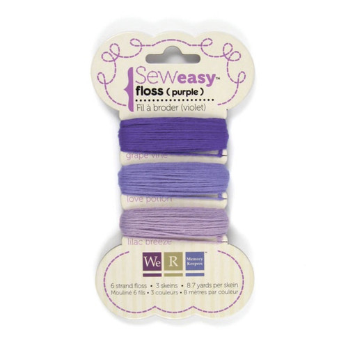 6 Pack - We R Sew Easy Solid 6-Strand Floss 8.7yd 3/Pkg-Purple - SEF-71067 - 633356710677