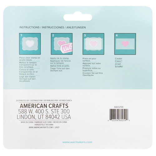 We R Acrylic Block Stamping Set 3/Pkg-Clear - 6602590