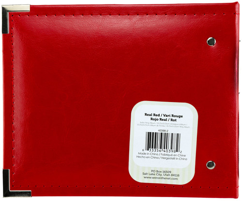 We R Faux Leather 2-Ring Binder 6"X6"-Red - RING 6-40398