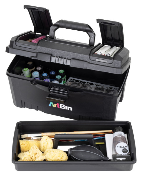 ArtBin Twin Top Art Tote-17"X8.5"X8.5" Black - 6918AB
