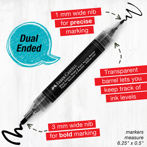 Faber-Castell Black Ed. Shake & Paint Acrylic Markers 2/Pkg-Black & White - 5A003JD5-1HDP7