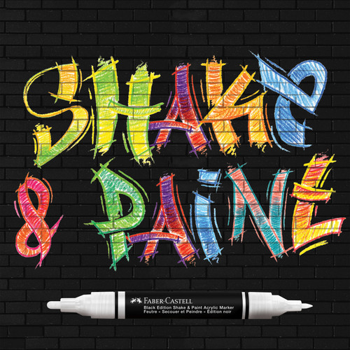 Faber-Castell Black Edition Shake & Paint Acrylic Markers-White - 5A003JD3-1HDP9