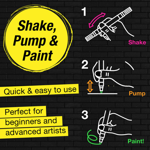 Faber-Castell Black Ed. Shake & Paint Acrylic Markers 4/Pkg-Neon Colors - 5A003JDS-1HDPK