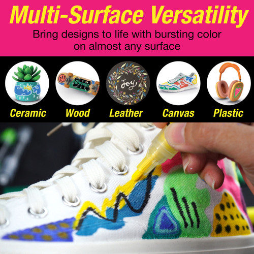 Faber-Castell Black Ed. Shake & Paint Acrylic Markers 4/Pkg-Neon Colors - 5A003JDS-1HDPK