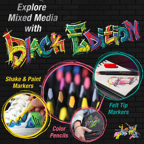 Faber-Castell Black Ed. Shake & Paint Acrylic Markers 6/Pkg-Metallic Colors - 5A003JDL-1HDPJ