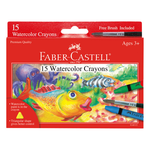 Faber-Castell Watercolor Crayons-15/Pkg - 5A003JD9-1HDPL - 092633703113