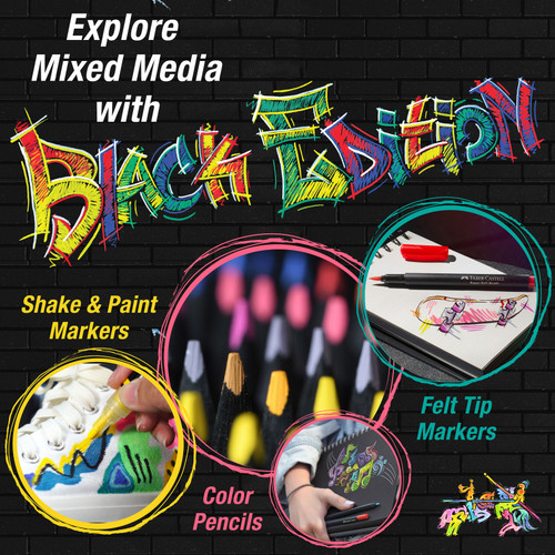 Faber-Castell Black Ed. Shake & Paint Acrylic Markers 6/Pkg-Classic Colors - 5A003JD4-1HDPB