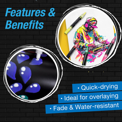 Faber-Castell Black Ed. Shake & Paint Acrylic Markers 6/Pkg-Classic Colors - 5A003JD4-1HDPB