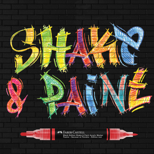 Faber-Castell Black Ed. Shake & Paint Acrylic Markers 6/Pkg-Classic Colors - 5A003JD4-1HDPB