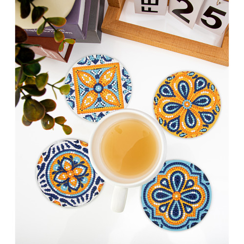 Diamond Dotz Diamond Art Coaster Kit 3.9"X3.9"-Portuguese Tiles - 5A003JCV-1HDNJ