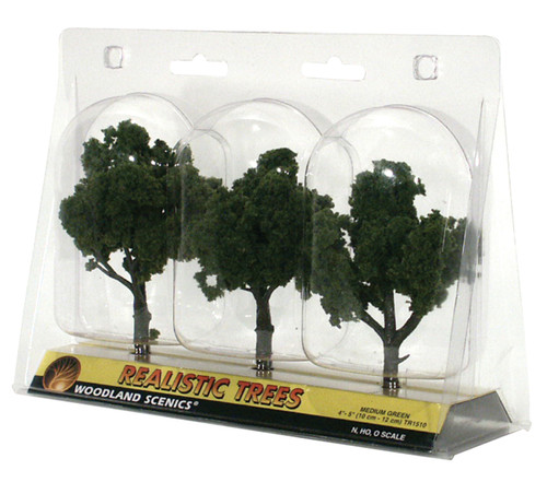 Woodland Scenics 4"-5" Trees 3/Pkg-Medium Green - 5A003JBV-1HDLQ - 724771015109