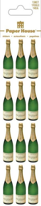 Paper House Stickers 2.5"X9.5"-Champagne Bottles - PHST2X2-2018E - 767636251090