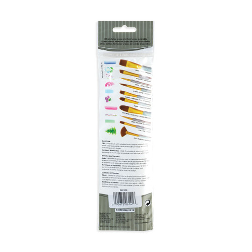 Crafter's Choice Brown Taklon Brush Set 4/Pkg-Detail - 5A003J58-1HDCM