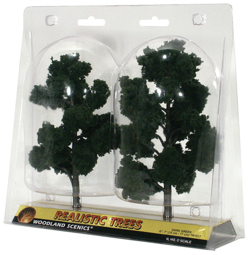 Woodland Scenics 6"-7" Trees 2/Pkg-Dark Green - 5A003JC6-1HDM9 - 724771015178