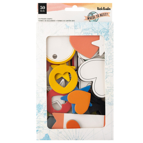Vicki Boutin Where To Next Mixed Chipboard Shapes-50/Pkg - VB014106 - 765468043418