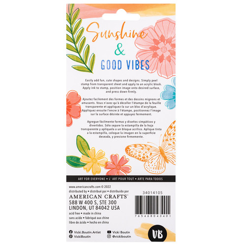 Vicki Boutin Where To Next Clear Stamps 12/Pkg-Good Vibes - VB014105