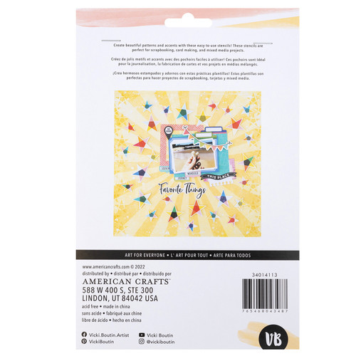 Vicki Boutin Where To Next Stencil Pack 3/Pkg-Little Getaway - VB014113