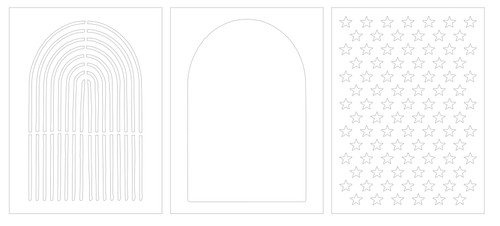 Vicki Boutin Bold And Bright Stencil Pack 3/Pkg-Arches - A50026JG-G191Z