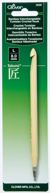 Clover Bamboo Interchangeable Tunisian Crochet Hook-Size L/8mm (Takumi) - 3698 - 051221736988