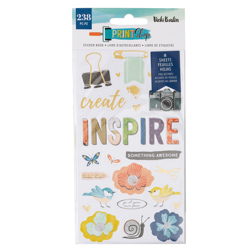 Vicki Boutin Print Shop Sticker Book-W/Gold Foil Accents 238/Pkg - VB013861 - 718813116770