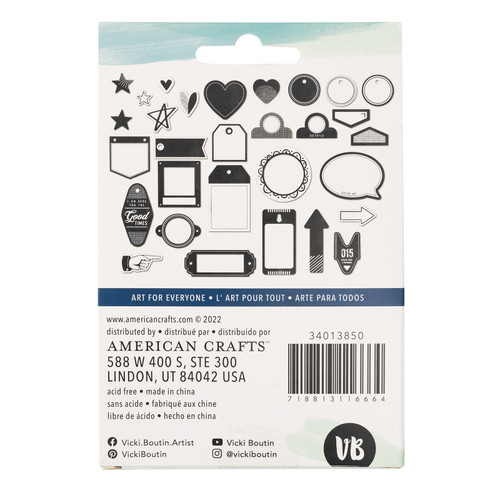 Vicki Boutin Print Shop Mixed Chipboard Shapes-30 Pieces - VB013850