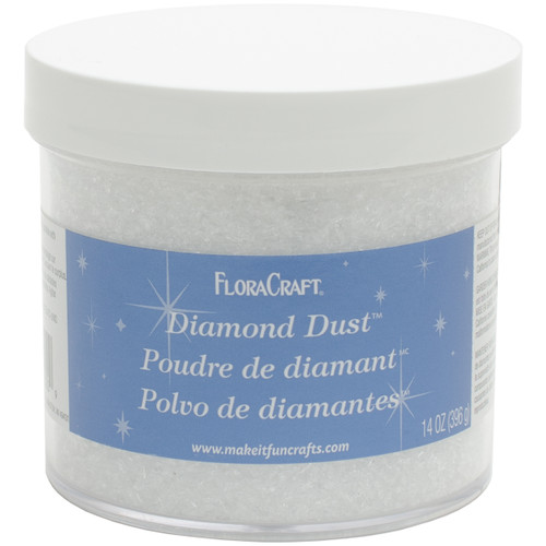 FloraCraft Diamond Dust Glitter 14oz-Clear Glass - GL65012