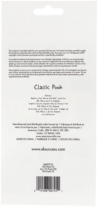 EK Disney Flat Stickers 2/Sheets-Classic Pooh - E8600725