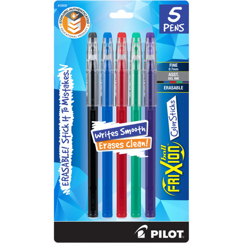 Pilot FriXion Ball Color Sticks Erasable Gel Pens 5/Pkg-Assorted Colors - F12859 - 072838128591