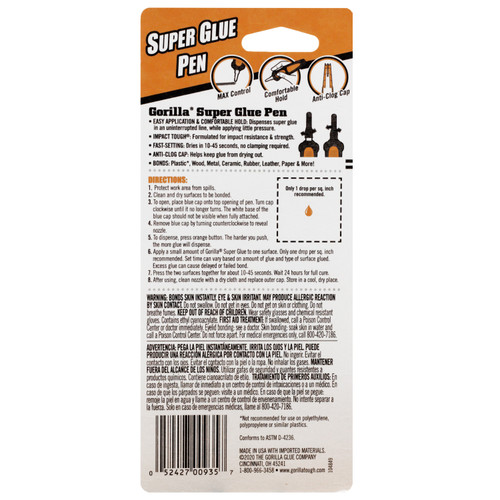 Gorilla Glue Super Glue Pen- - 104408 - 052427009340