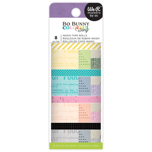 Bo Bunny Colorful Story Washi Tape-8 Pieces - A5002J6D-G1KV0 - 718813161374