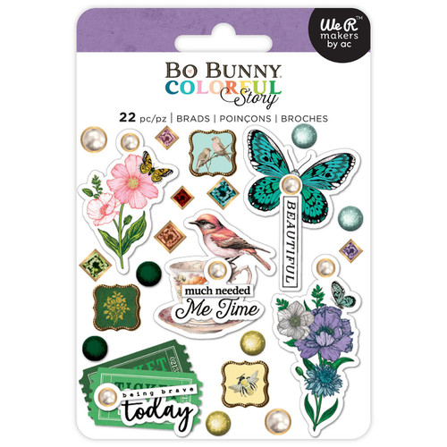 Bo Bunny Colorful Story Embellishment-Brads - A5002J9B-G1KVG - 718813161466